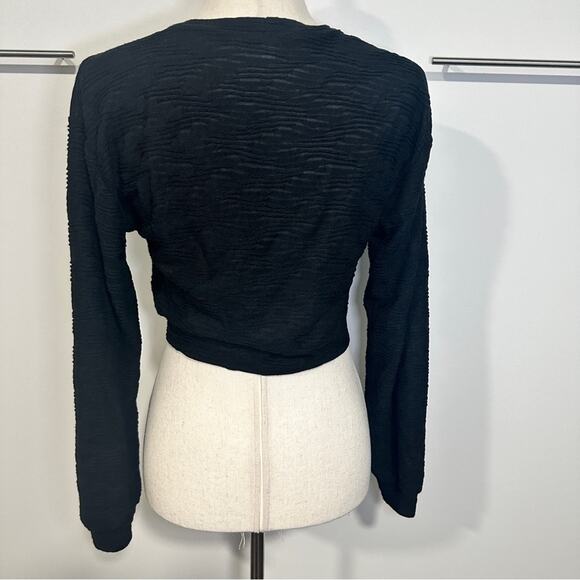 Walter Baker Size XS Black Melinda V-Neck Button Down Top Neutral Monochrome - Picture 6 of 12